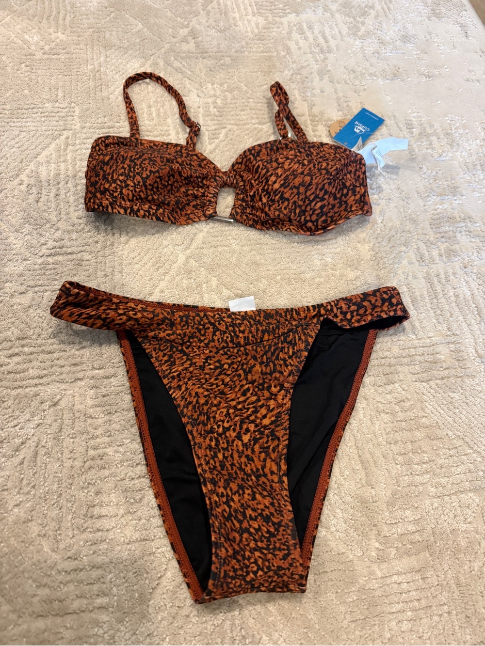 Cupshe Rust Leopard Print Bikini Set